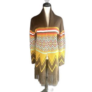 verde midi length  fringe woman's sweater boho vibe good condition size M/L